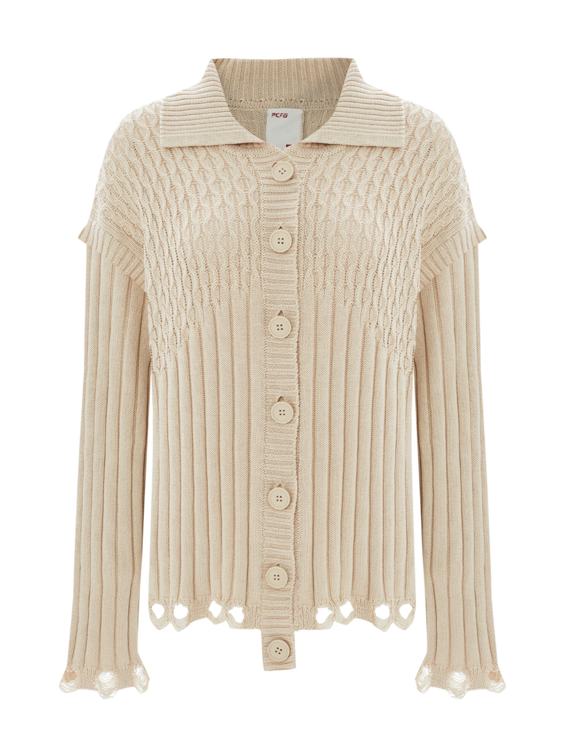 PCFG Knit Cardigan in Beige, Item view