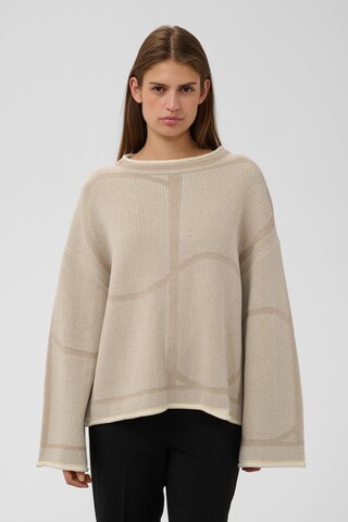 Pull-over 'Rava' SOAKED IN LUXURY en beige : devant