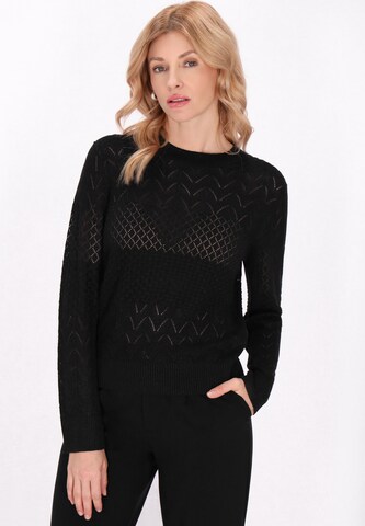 usha BLACK LABEL Trui 'Everyday Fashion' in Zwart: voorkant