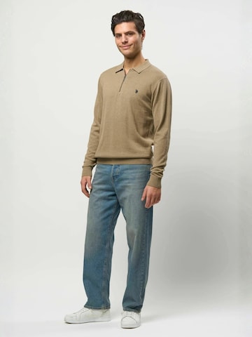 U.S. POLO ASSN. Neulepaita ' UMDave ' värissä beige