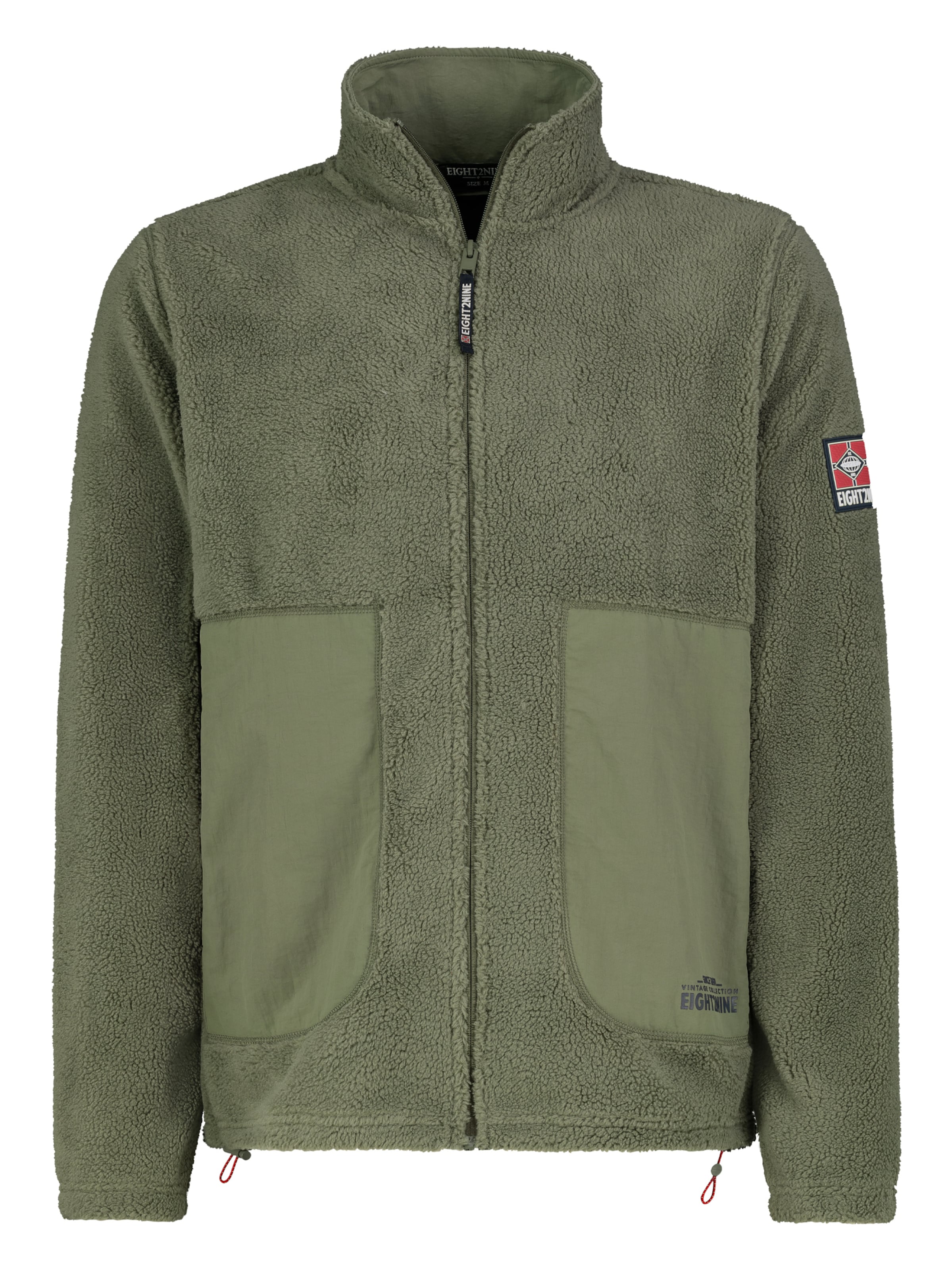 Eight2Nine Fleece Jacket in Green: front