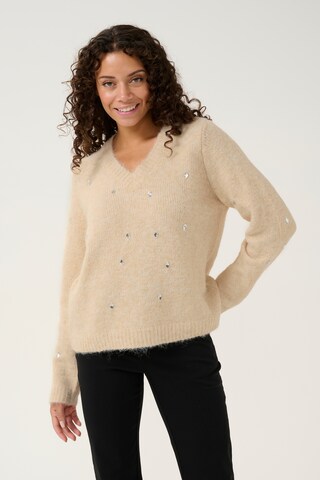 CULTURE Pullover  'Evia Brava' in Beige: Vorderseite