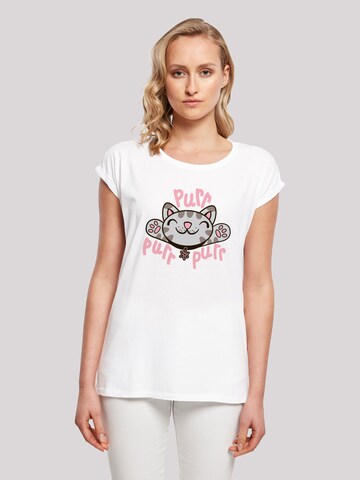 F4NT4STIC Shirt 'Big Bang Theory Soft Kitty Purr -BLK And Big Bang Theory' in White: front