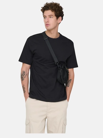 Only & Sons Shirt 'ONSFRED LIFE RLX SS TEE NOOS' in Zwart