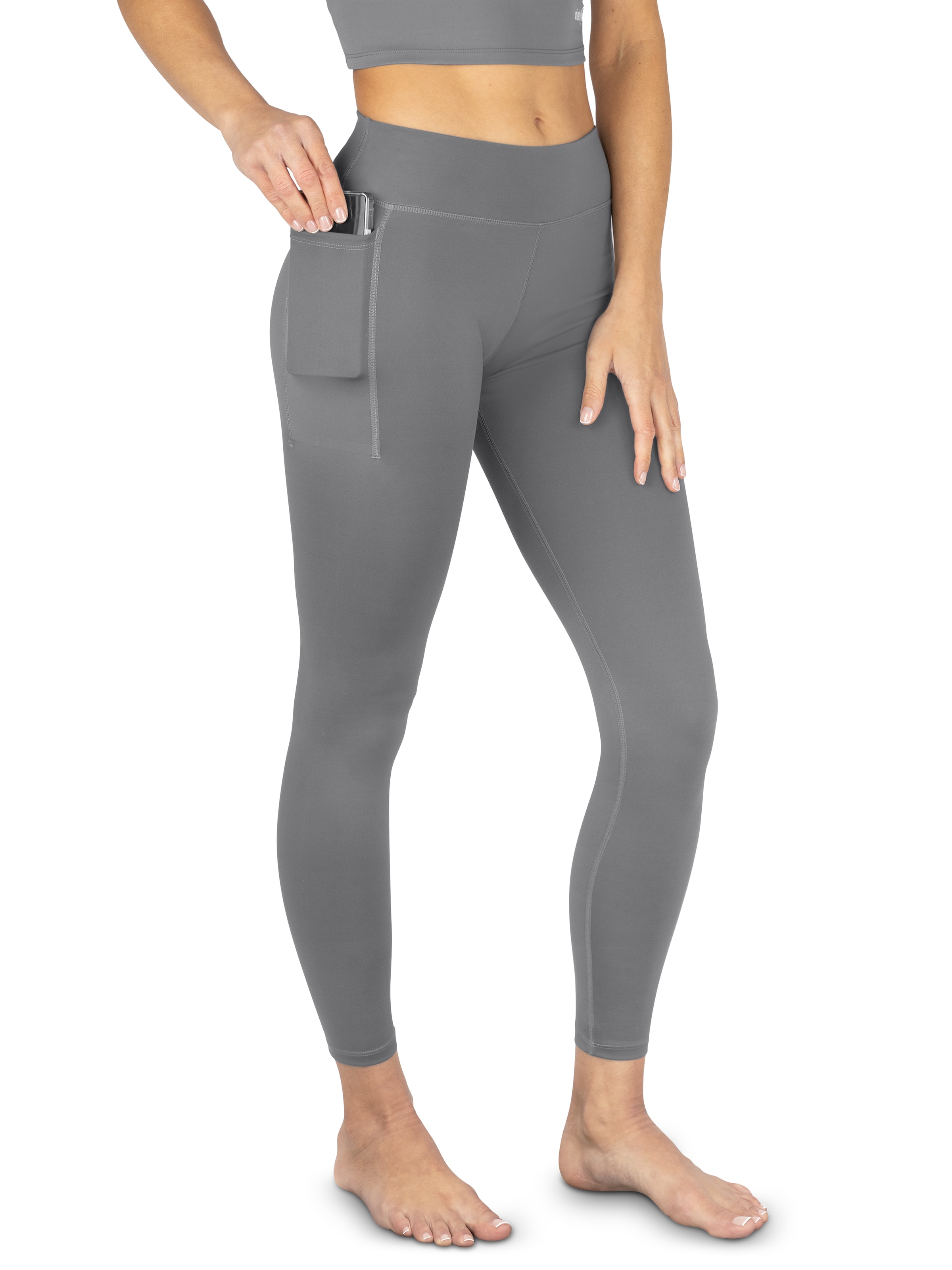 Circle Five Skinny Leggings 'Shapinghose Sportleggings mit Taschen' in Grey: front