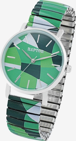 Raptor Analog Watch 'Colorful Edition, Mineralglas' in Green: front