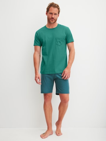 CALIDA Short Pajamas 'Relax Imprint' in Green: front