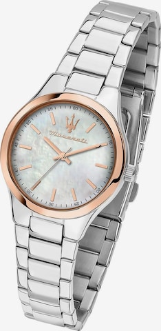 Montre à affichage analogique Maserati en argent : devant