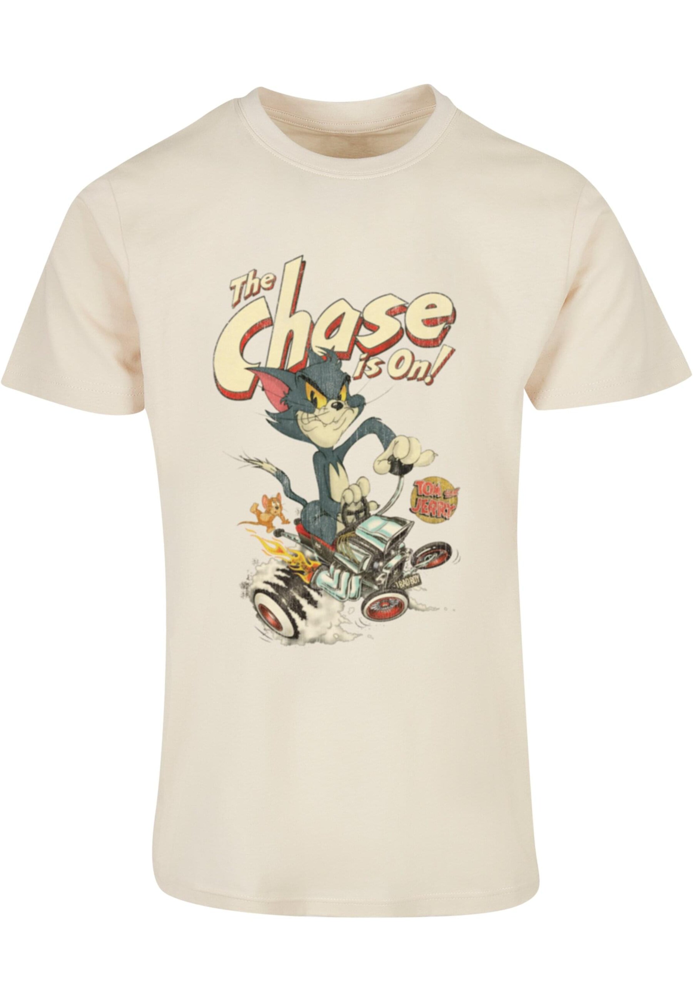 ABSOLUTE CULT T-Shirt 'Tom And Jerry - The Chase Is On' in Beige: Vorderseite