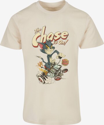 ABSOLUTE CULT Shirt 'Tom And Jerry - The Chase Is On' in Beige: front