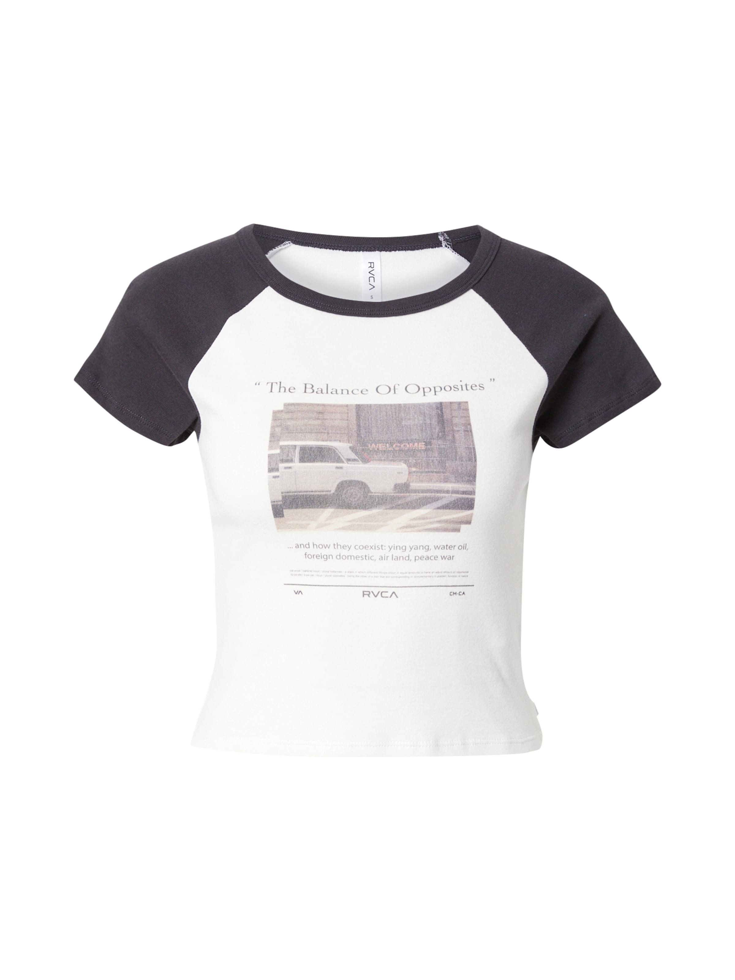 RVCA Тениска 'WELCOME' в бяло: отпред