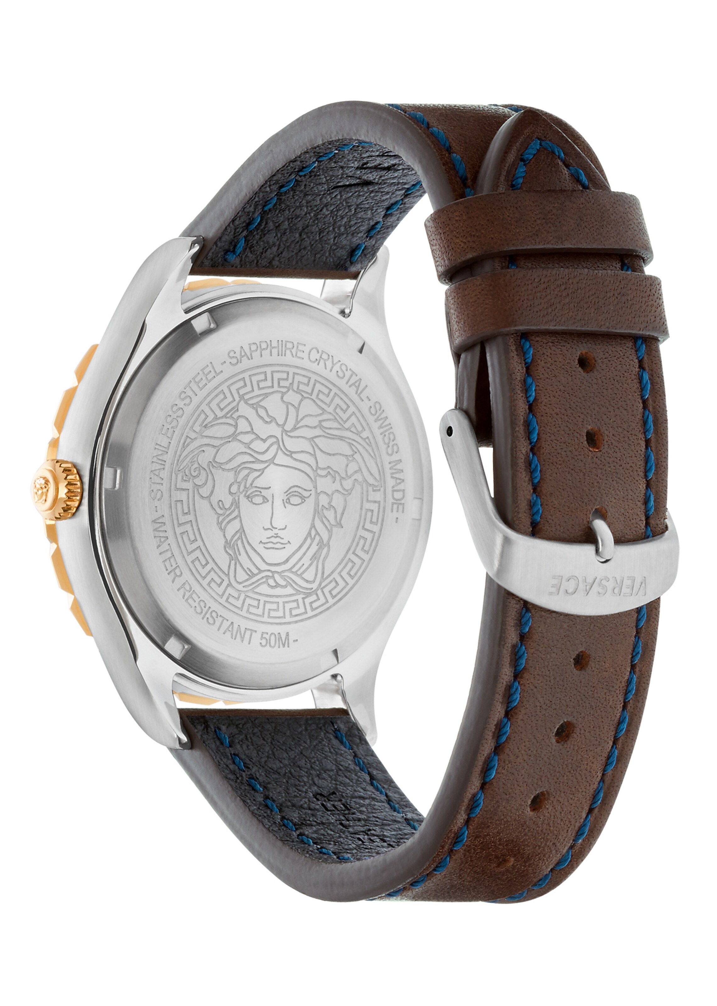 VERSACE Analog watch 'Hellenyium GMT' in Brown