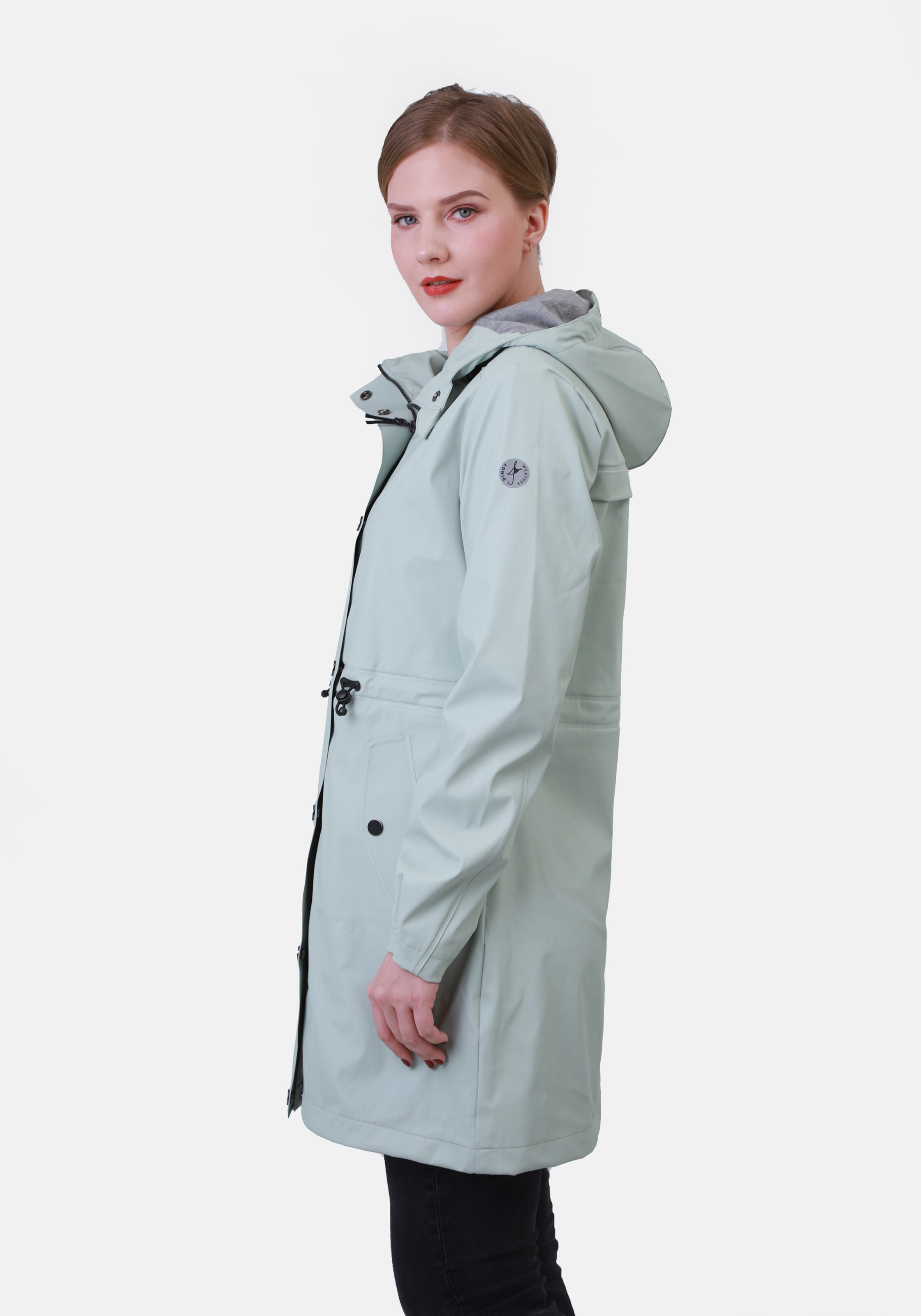 Frauen Große Größen Dingy Rhythm Of The Rain Mantel 'Alice' in Opal - KG46009 Frauen Große Größen Dingy Rhythm Of The Rain Mantel 'Alice' in Opal - KG46009