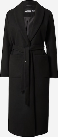 PIECES Between-Seasons Coat 'ALICA' in Black: front