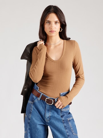 GAP Tričko 'LUXE MOD' - Hnedá: predná strana