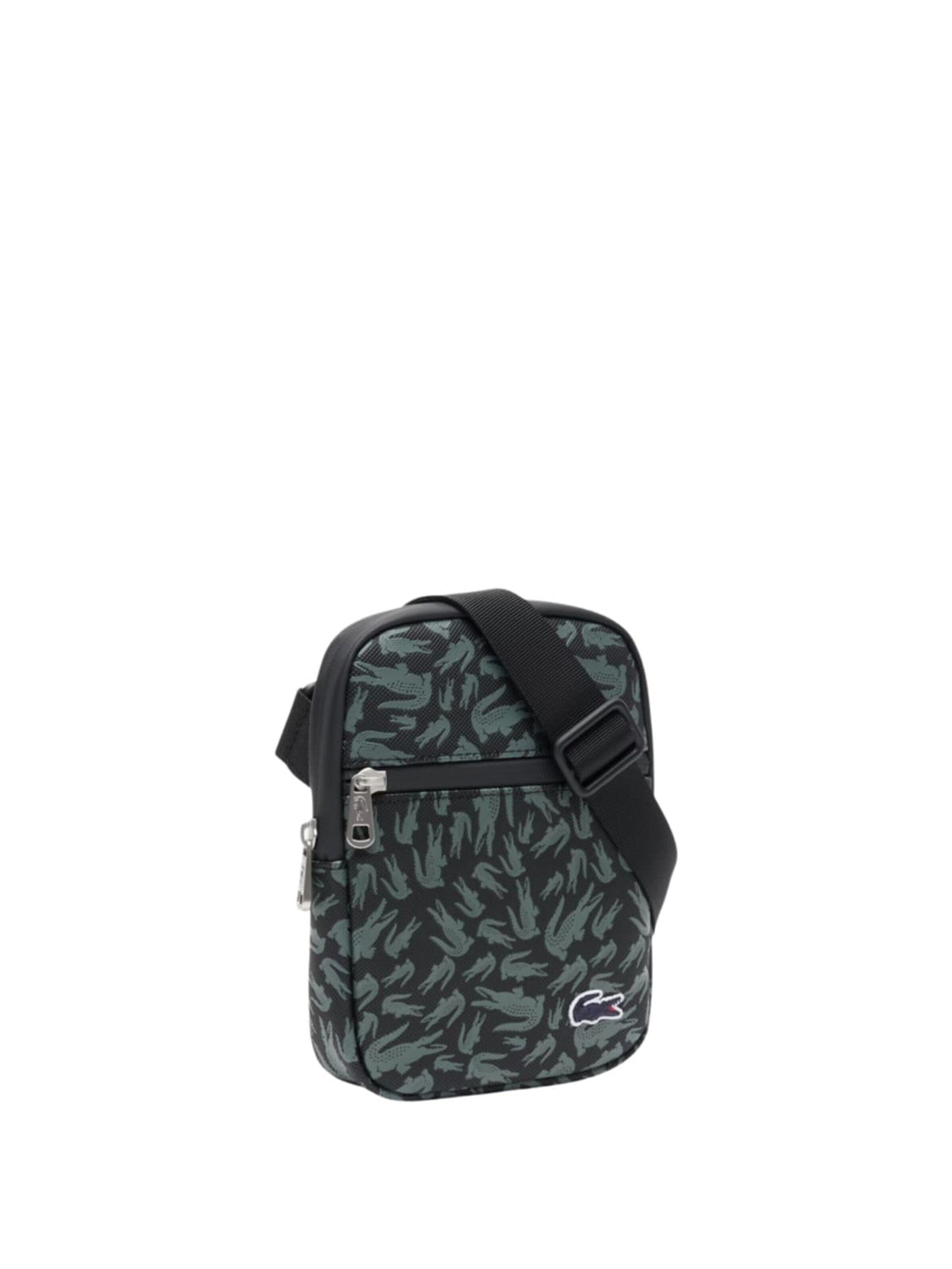 LACOSTE Messenger 'Lacoste Petite Sacoche Lcst Homme Camo Croc Noir' w kolorze czarny