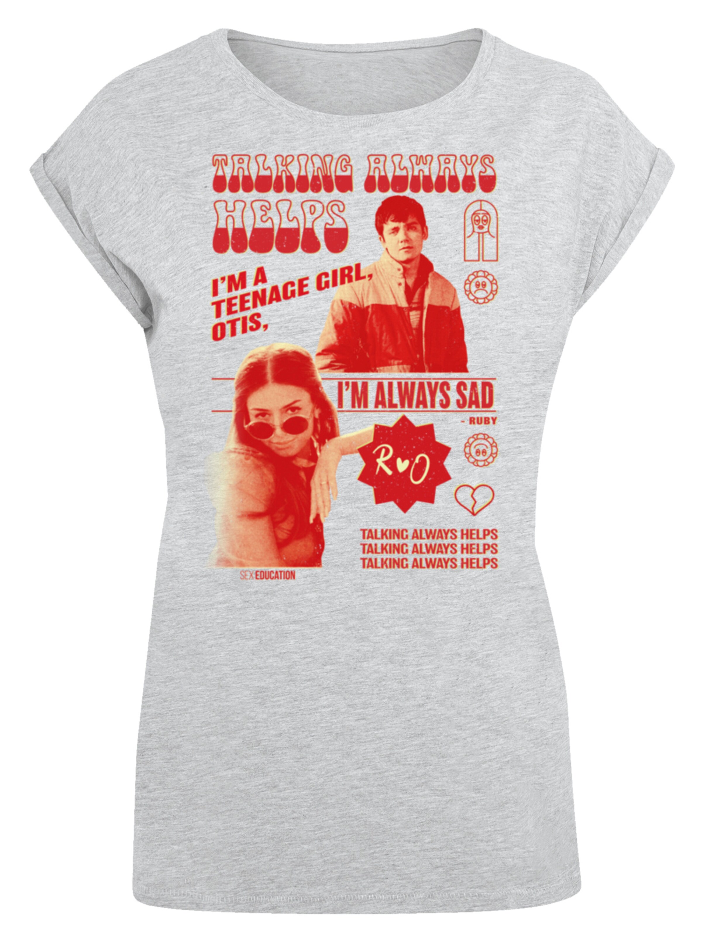 T-shirt 'Sex Education Otis Talking Helps Netflix TV Series' F4NT4STIC en gris : devant