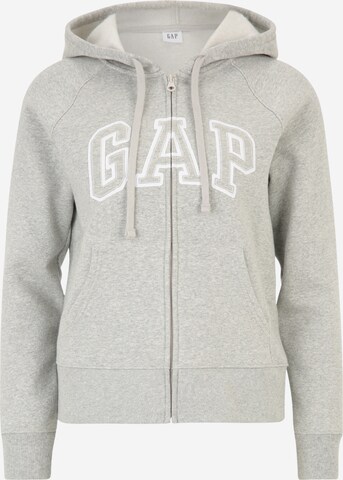 Gap Petite - Sudadera con cremallera 'HERITAGE' en gris: frente