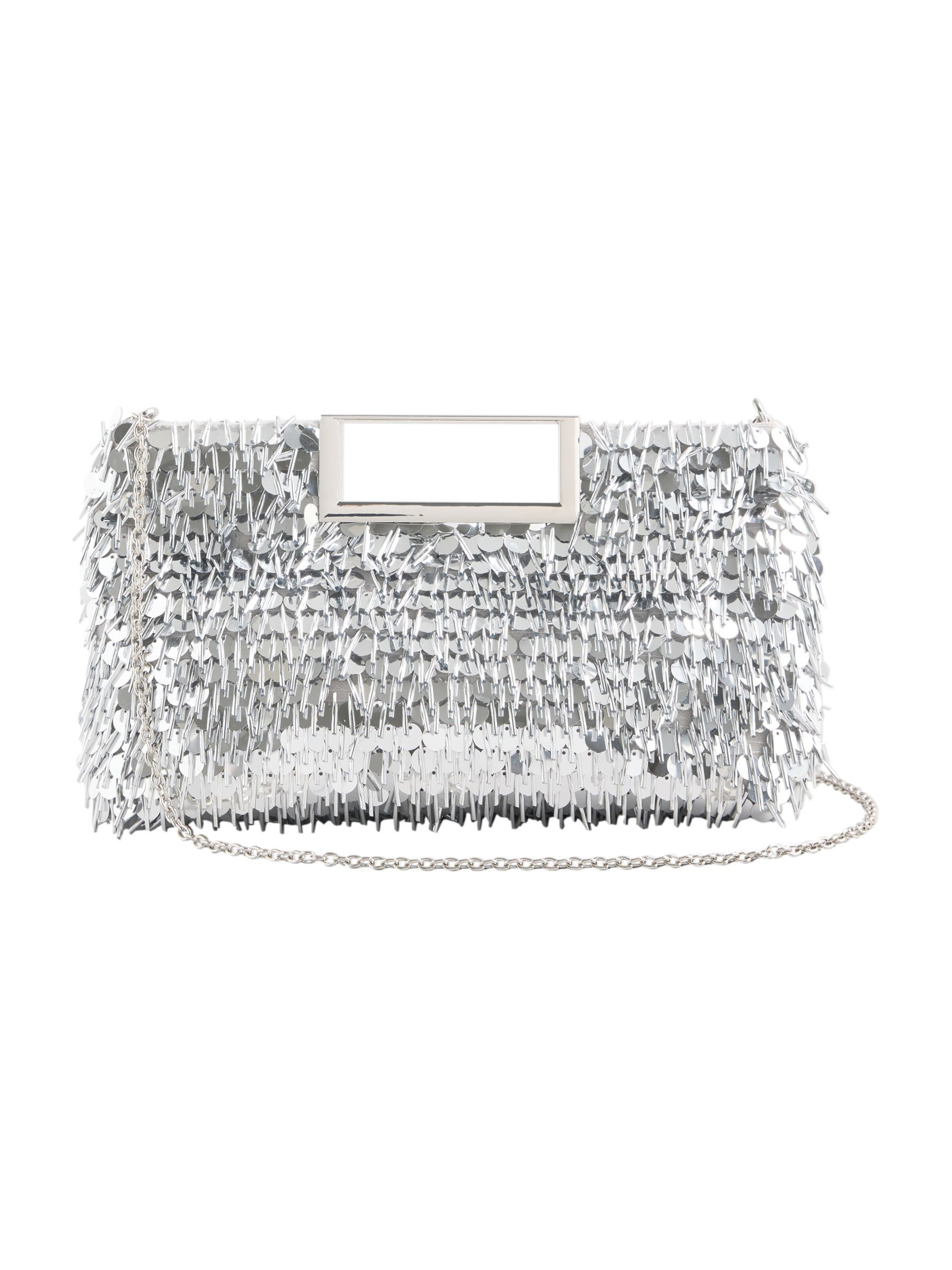 Lipsy Clutch in Silver: front