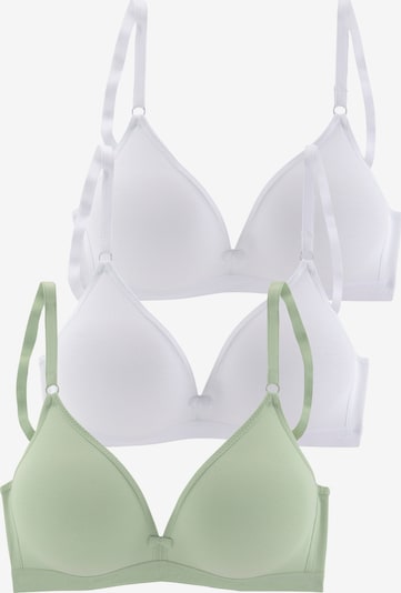Sutien '2x weiß, 1x grün' PETITE FLEUR pe verde deschis / alb, Vizualizare produs