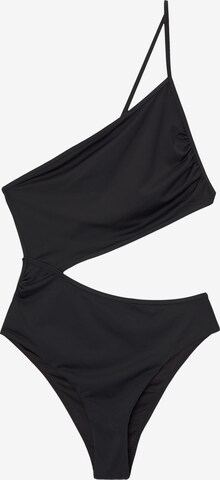 Pull&Bear Bustier Badeanzug in Schwarz: predná strana