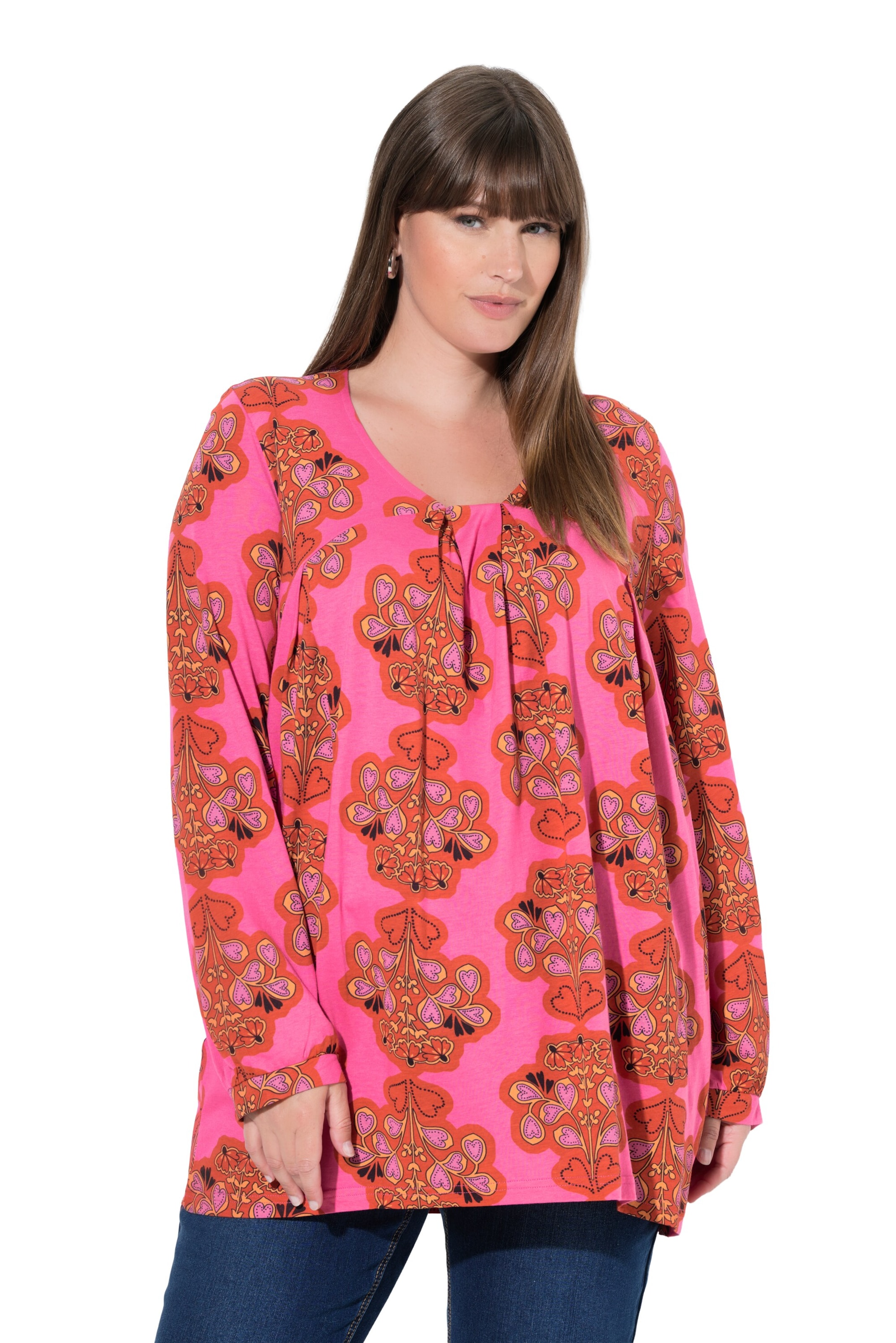 Ulla Popken Shirt in Roze: voorkant