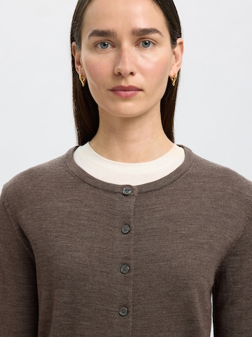SELECTED Cardigan 'SLFTHEA' i brun