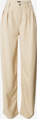 BOSS Loose fit Pleat-Front Pants 'Tanjura' in Beige: front