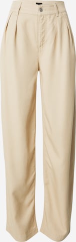 BOSS Orange Loose fit Pleat-front trousers 'Tanjura' in Beige: front