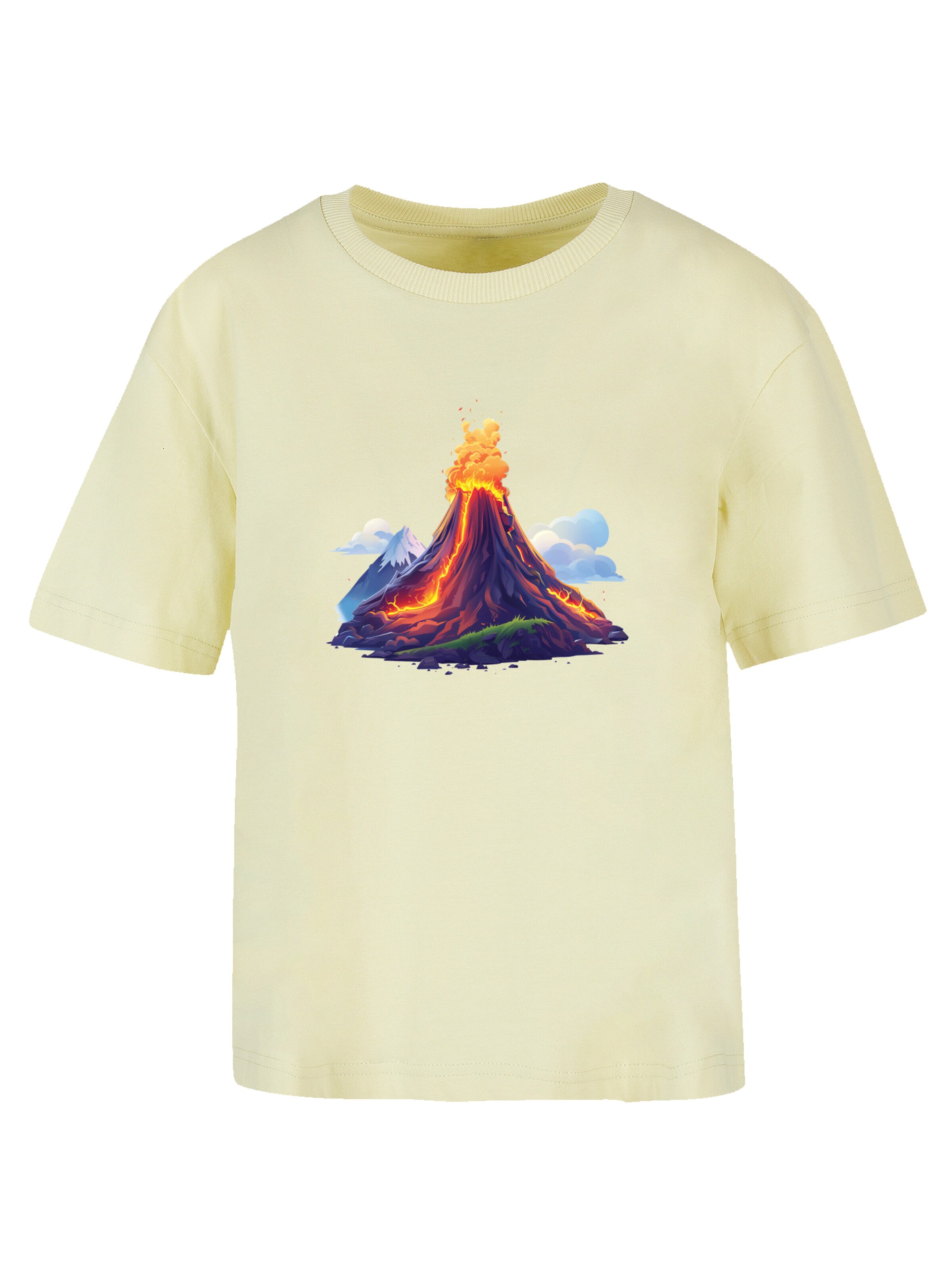 T-shirt 'Vulkanausbruch' F4NT4STIC en jaune : devant