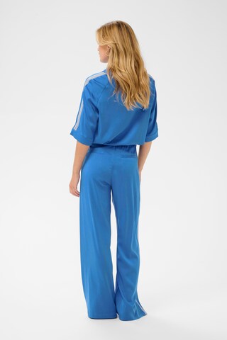 Cream Wide leg Broek 'Thea ' in Blauw