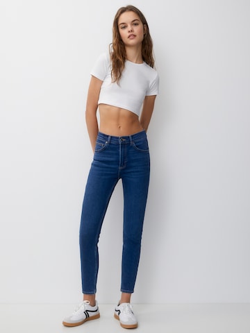 Pull&Bear Skinny Fit Дънки в синьо