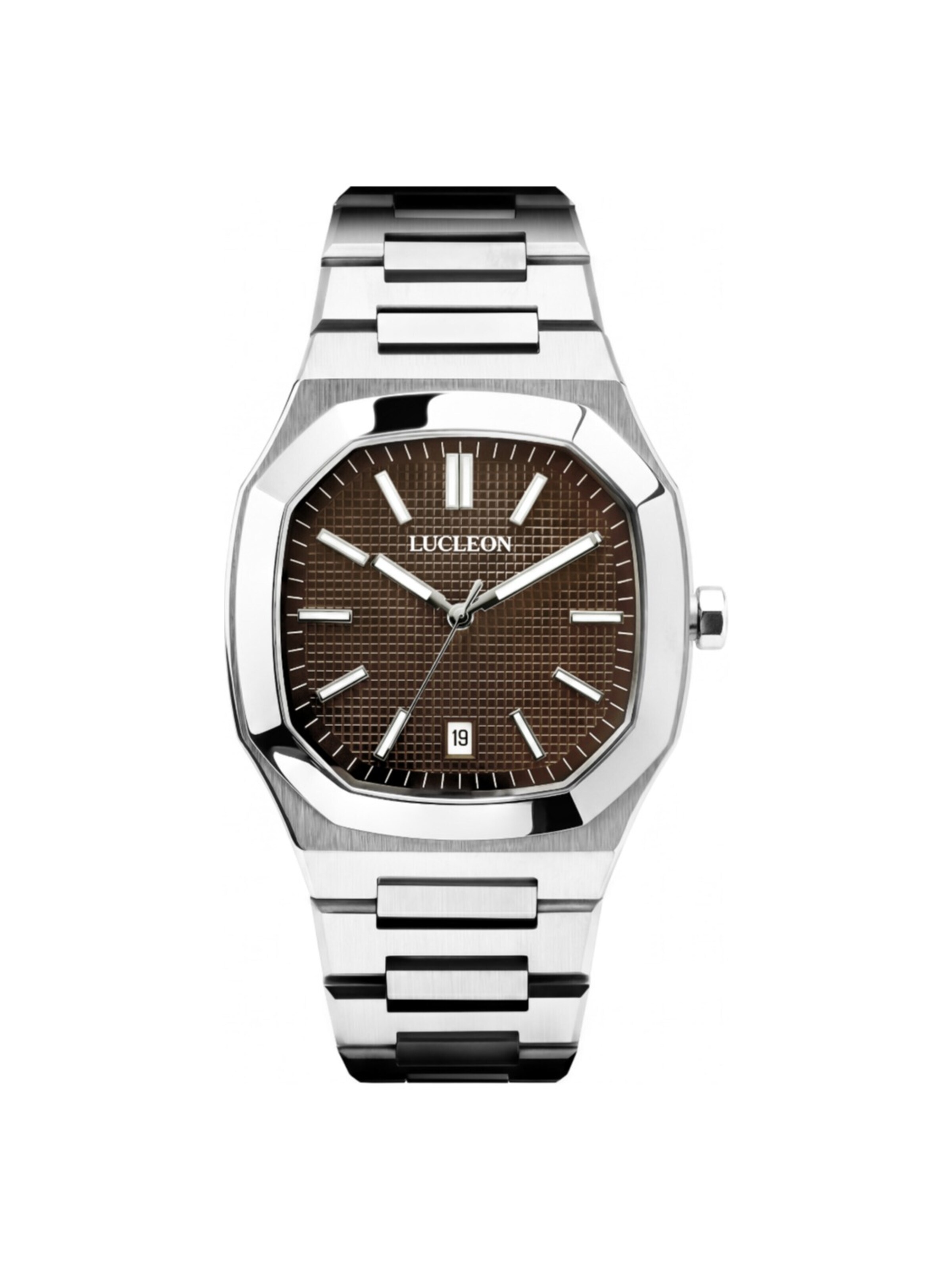 Lucleon Analog Watch 'Vector' in Brown: front
