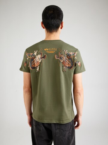 ALPHA INDUSTRIES Koszulka 'Dragon' w kolorze zielony: przód