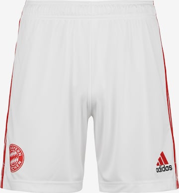 ADIDAS PERFORMANCE Regular Workout Pants 'FC Bayern München 21/22' in White: front