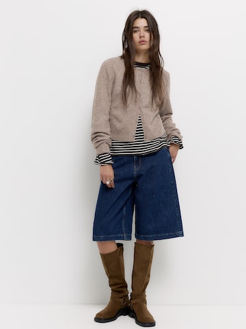 Pull&Bear Knit cardigan in Brown: front