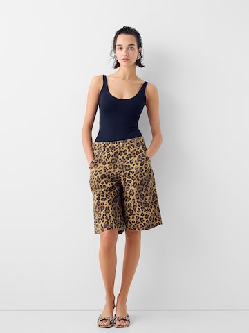 Largi Jeans de la Bershka pe bej
