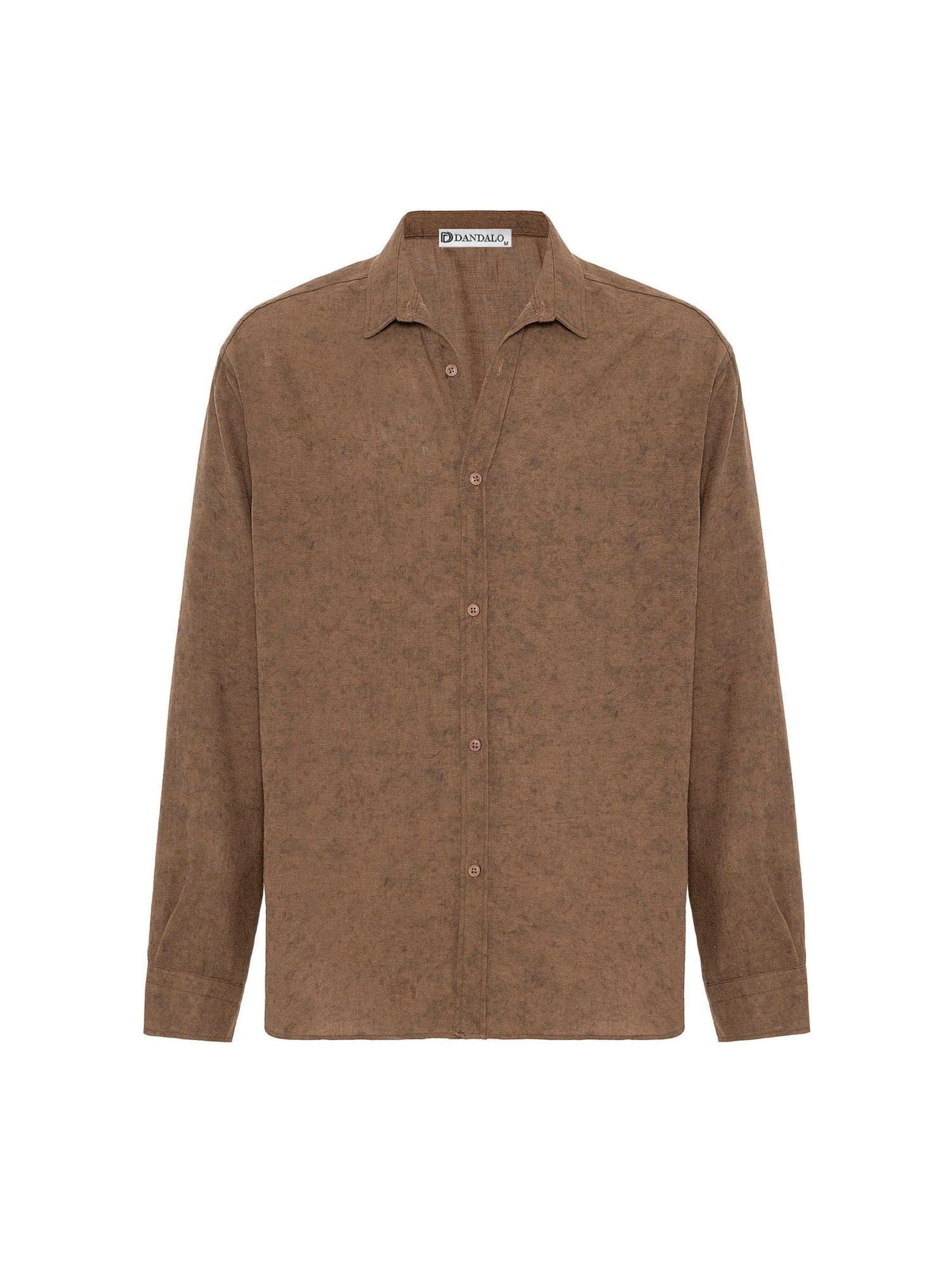 Dandalo Regular Fit Hemd in Braun: Vorderseite