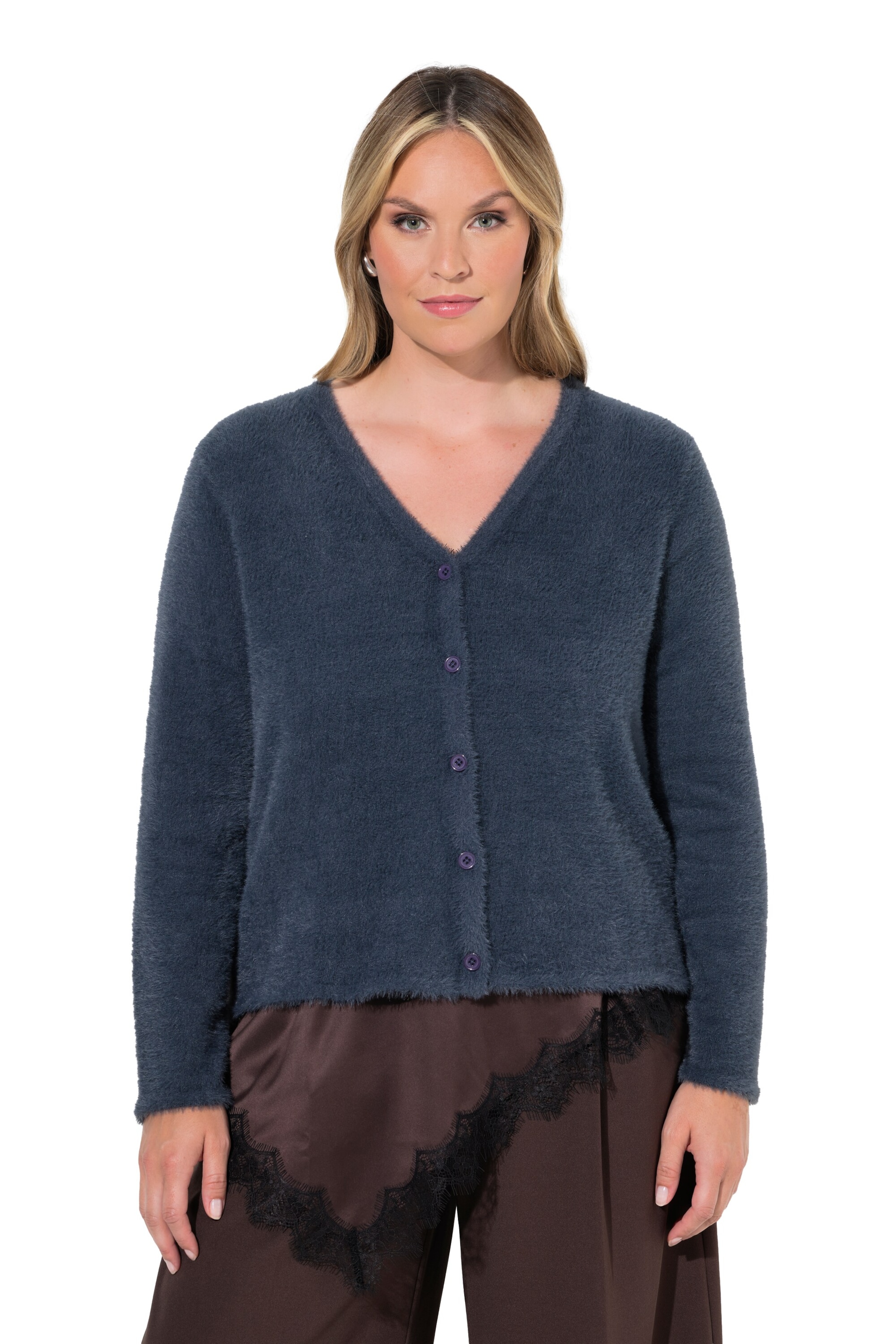 MIAMODA Knit cardigan in Blue: front