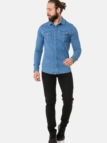 CIPO & BAXX Slim fit Overhemd 'CH189' in Blauw