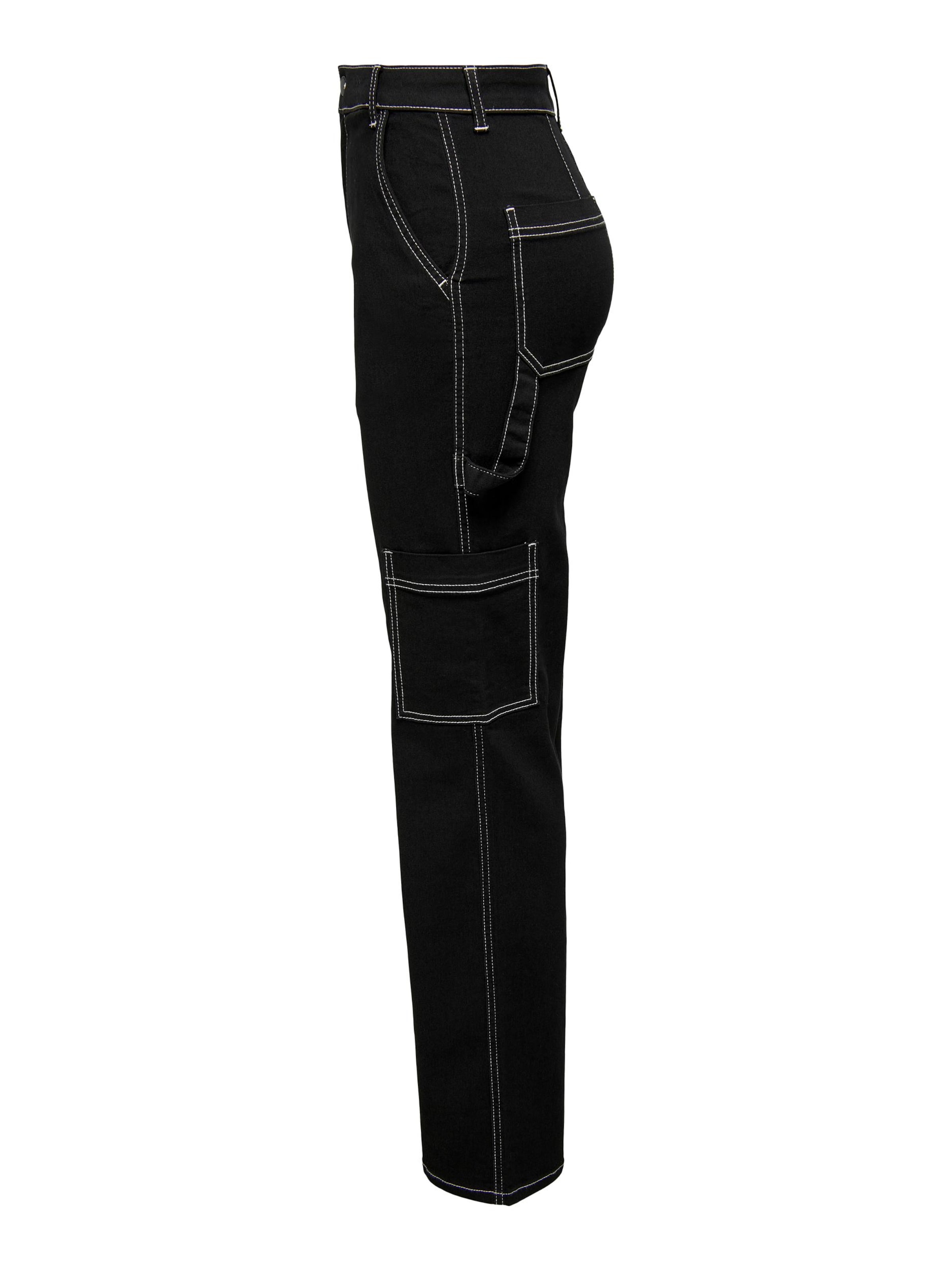 JDY Loose fit Cargo jeans 'TULGA' in Black