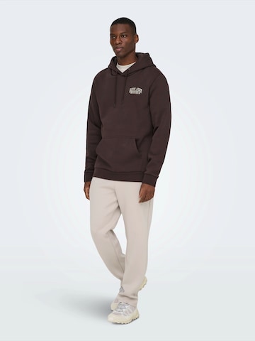 Only & Sons Sweatshirt 'ONSRAMEN' in Braun