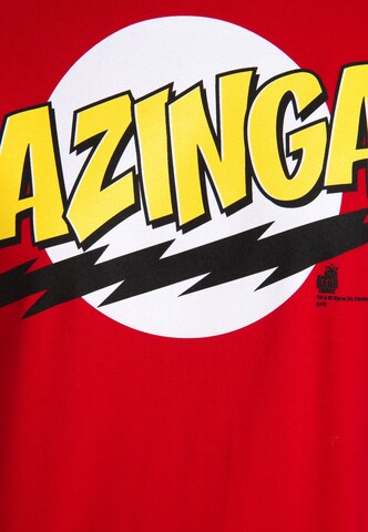 LOGOSHIRT Shirt 'Bazinga' in Red