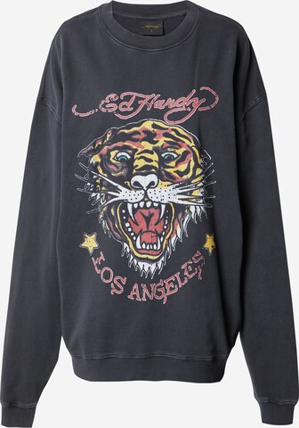 Ed Hardy Sweatshirt in Black: front