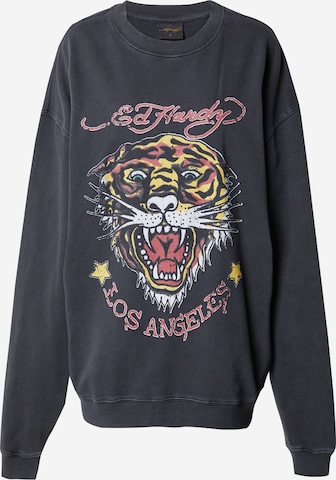 Sweat-shirt Ed Hardy en noir : devant