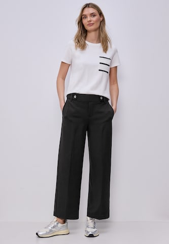 STREET ONE Wide Leg Hose in Schwarz