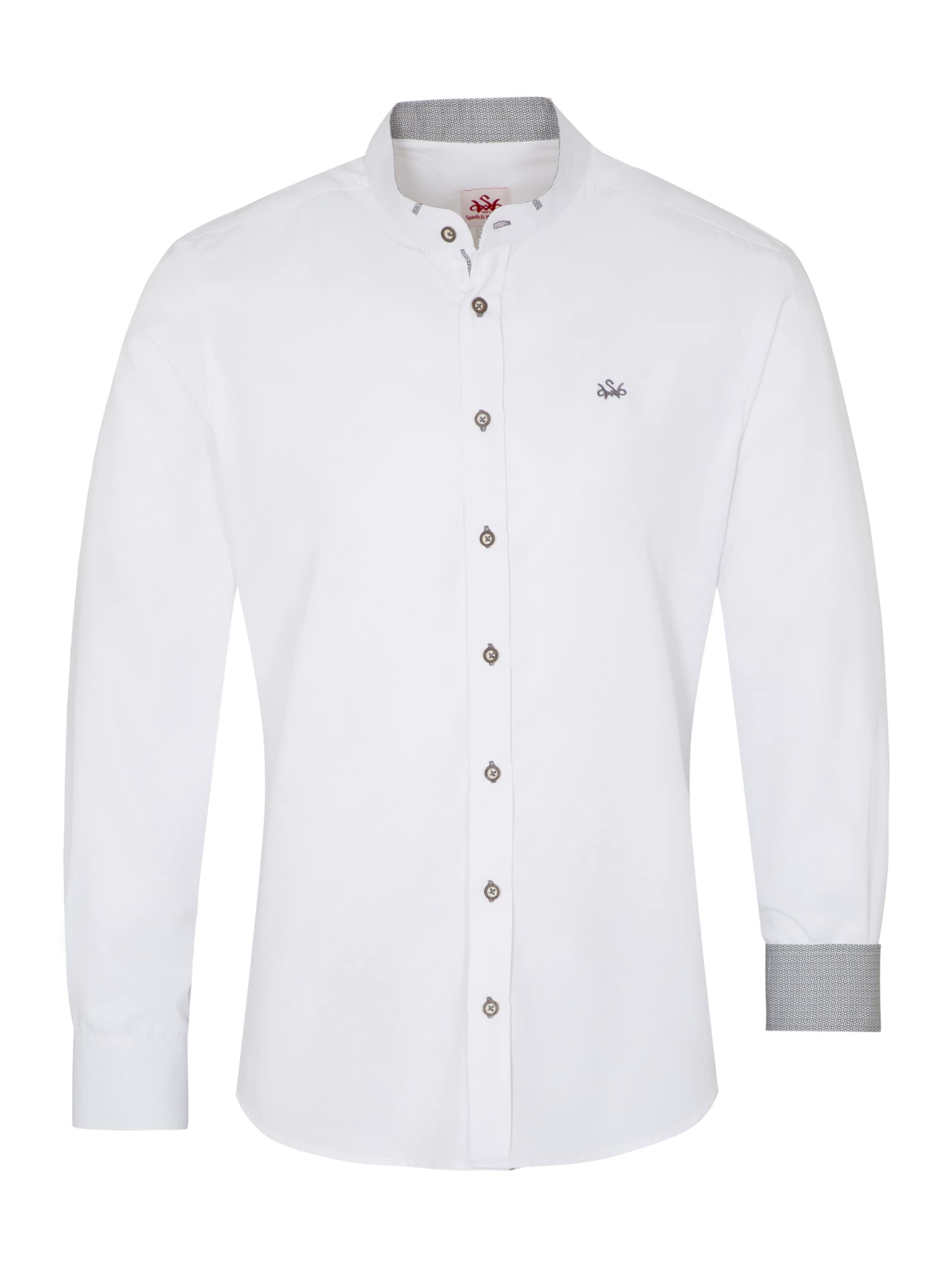Coupe regular Chemise folklorique 'Folker' SPIETH & WENSKY en blanc : devant