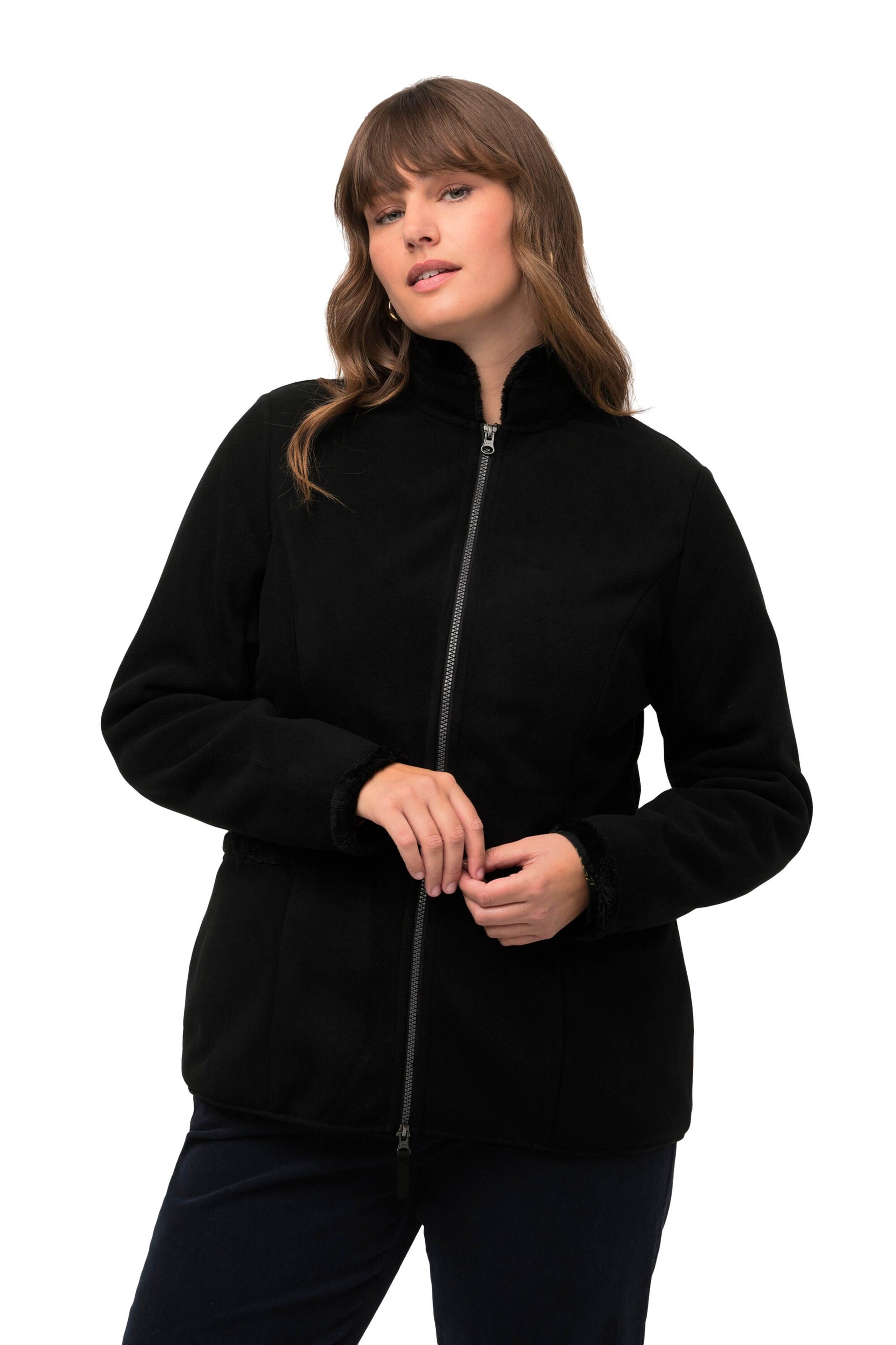 Ulla Popken Tussenjas in Zwart: voorkant