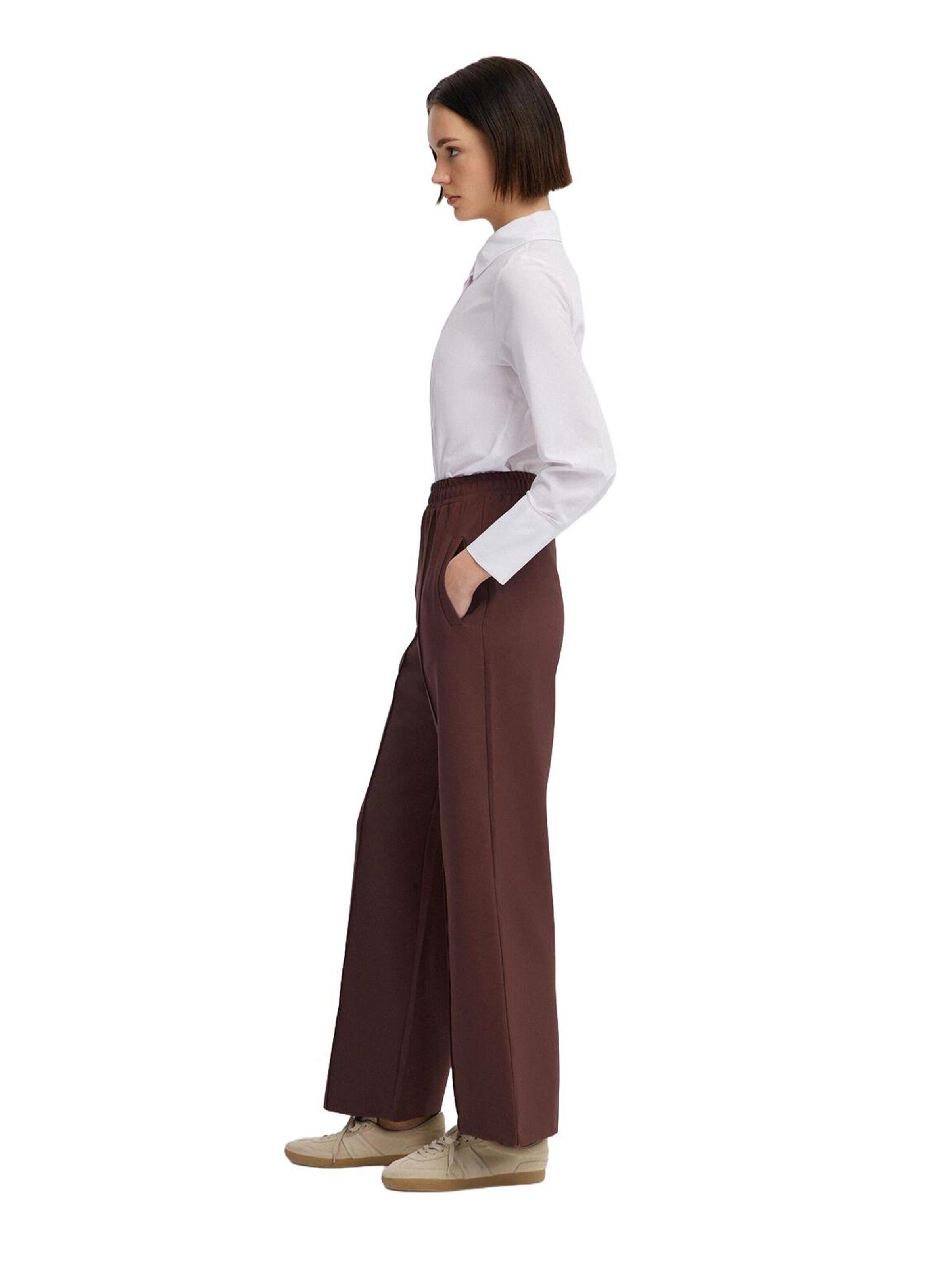 Touche Prive Loose fit Pleated Pants in Brown