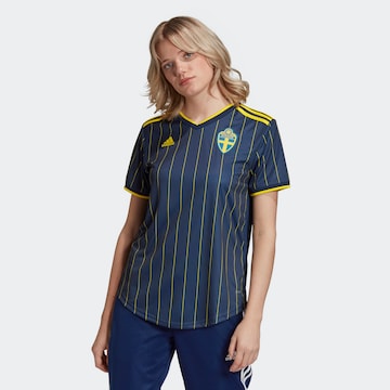 zils ADIDAS SPORTSWEAR Sportiska stila krekls 'Schweden Home EM 2020': no priekšpuses